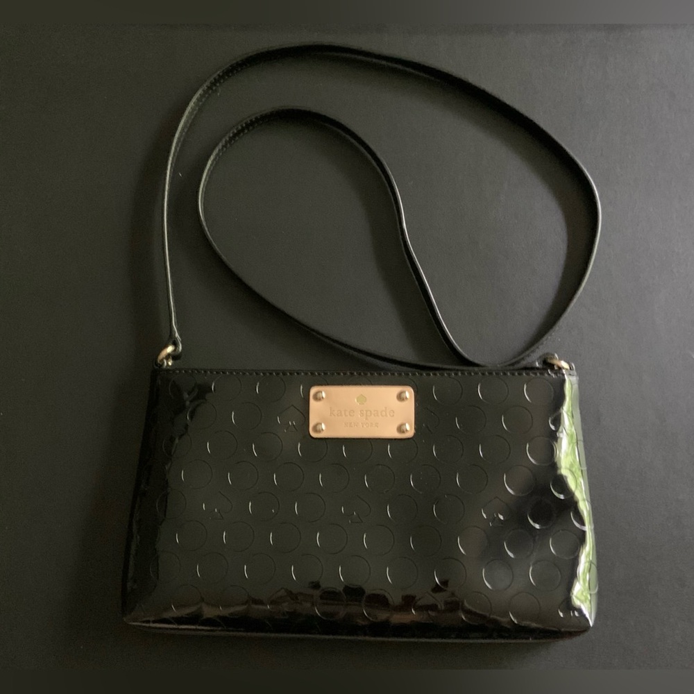 NWOT kate spade Black Patent New York Amy Yaletown Crossbody Bag